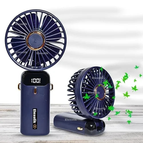 Mini Rechargeable Hand Fan (Blue)