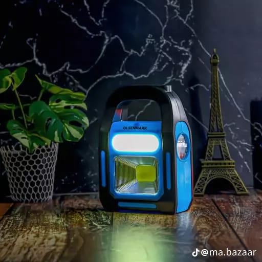 3-in-1 Solar Rechargeable LED Handy Lamp with Power Bank