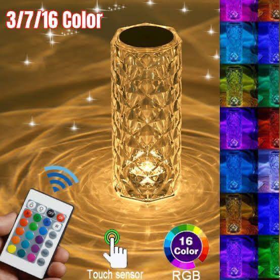Crystal LED Lamp with Remote Control – 16 Colors