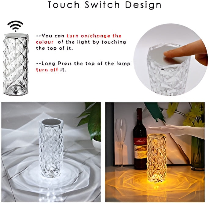 Crystal LED Lamp with Remote Control – 16 Colors