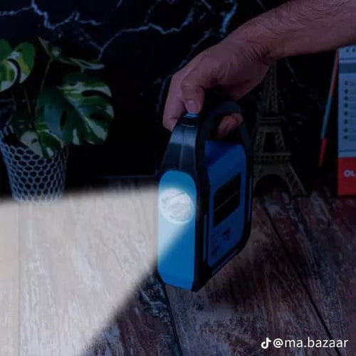 3-in-1 Solar Rechargeable LED Handy Lamp with Power Bank