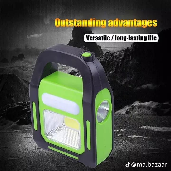 3-in-1 Solar Rechargeable LED Handy Lamp with Power Bank