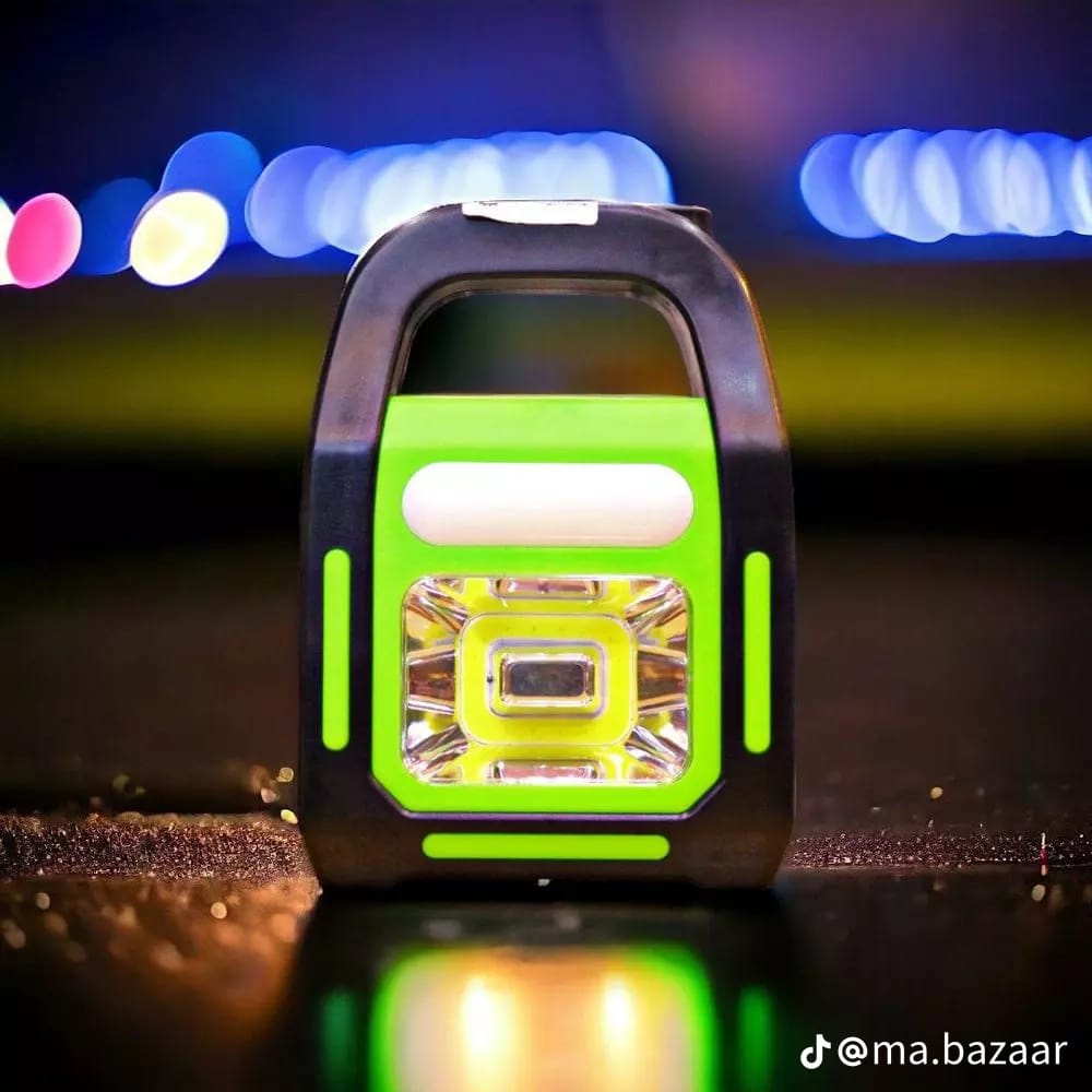 3-in-1 Solar Rechargeable LED Handy Lamp with Power Bank